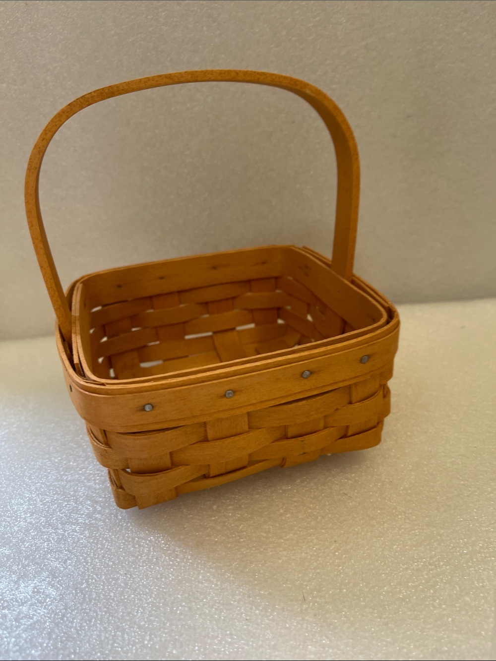 Longaberger 2001 Natural Woven Handle Basket - Brown